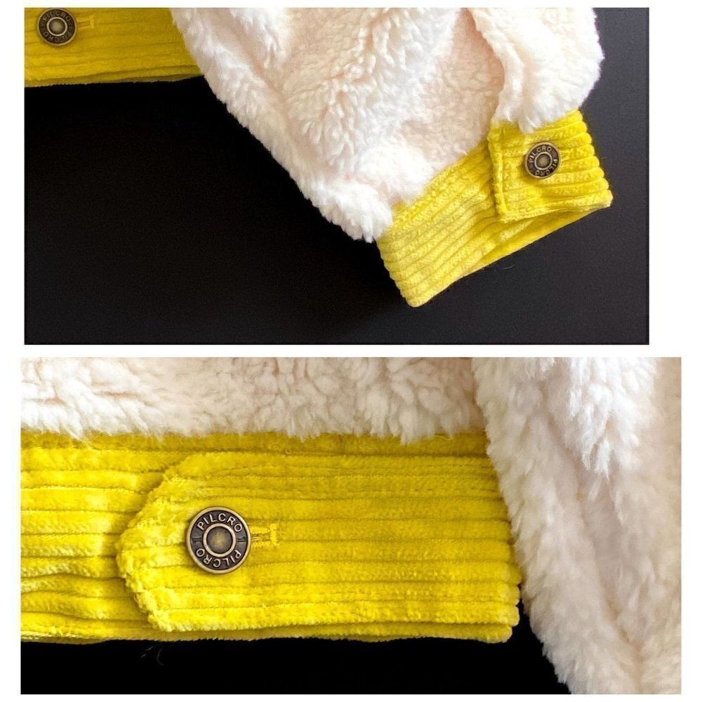 Anthropologie Leslie Sherpa Jacket Size M, Ecru, Yellow NWT - Picture 12 of 16